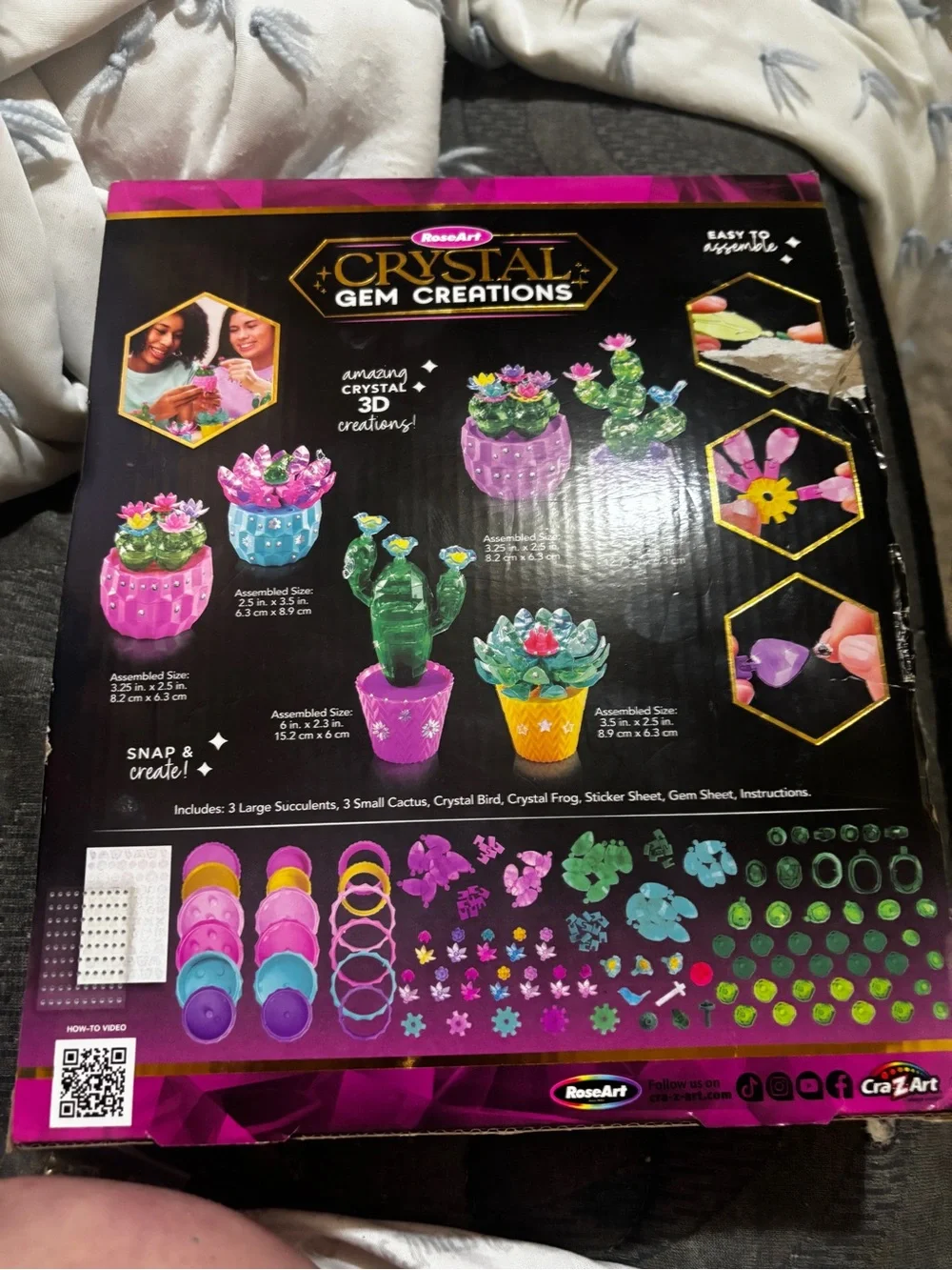 Crystal Succulents Kit - Green & Purple Decorative Plants crystal gem creations